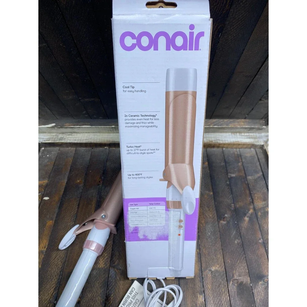Conair Double Ceramic 1 ½-Inch Curling Iron White/Rose Gold CD703L